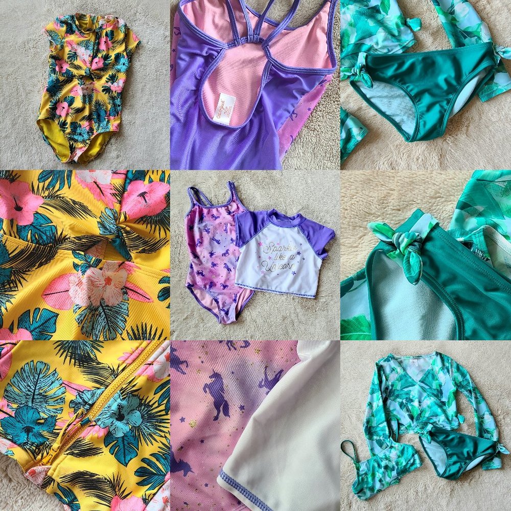 Lot of 3 Girls Swim Sets | Size Medium | Art Class (2), Cat & Jack (1)